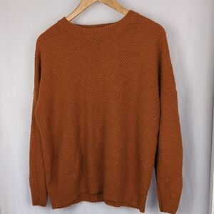 Zenana Outfitters Rust Crew Neck Sweater